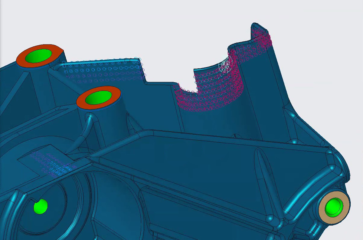 Resultatdarstellung im 3D CAD Modell in Creo