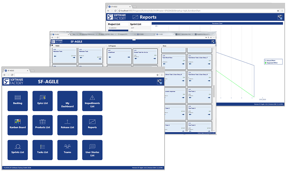 Userinterface von SF Agile